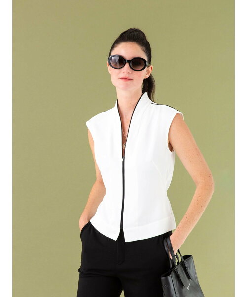 agnes b. - CHEMISE Sleeveless Zip Shirt